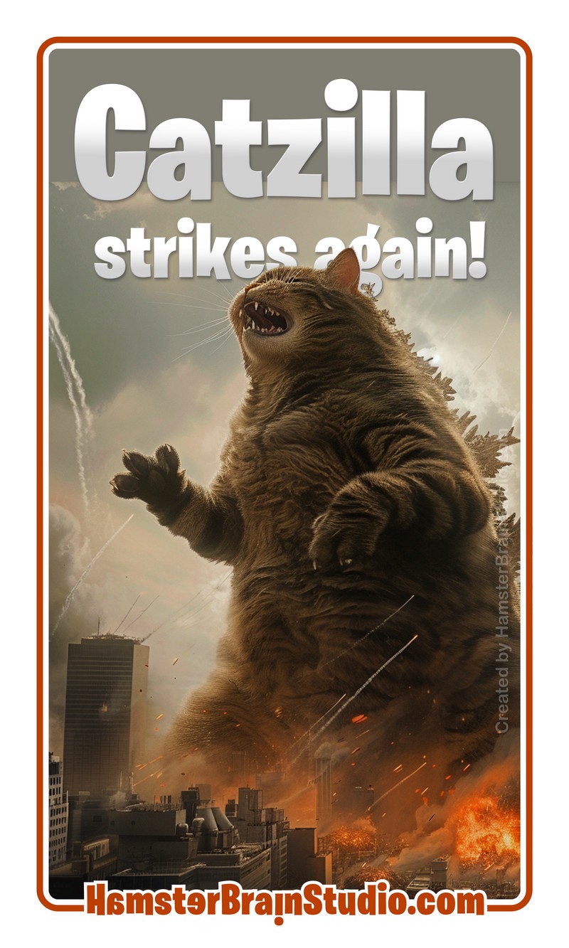 Godzilla and catzilla fighting