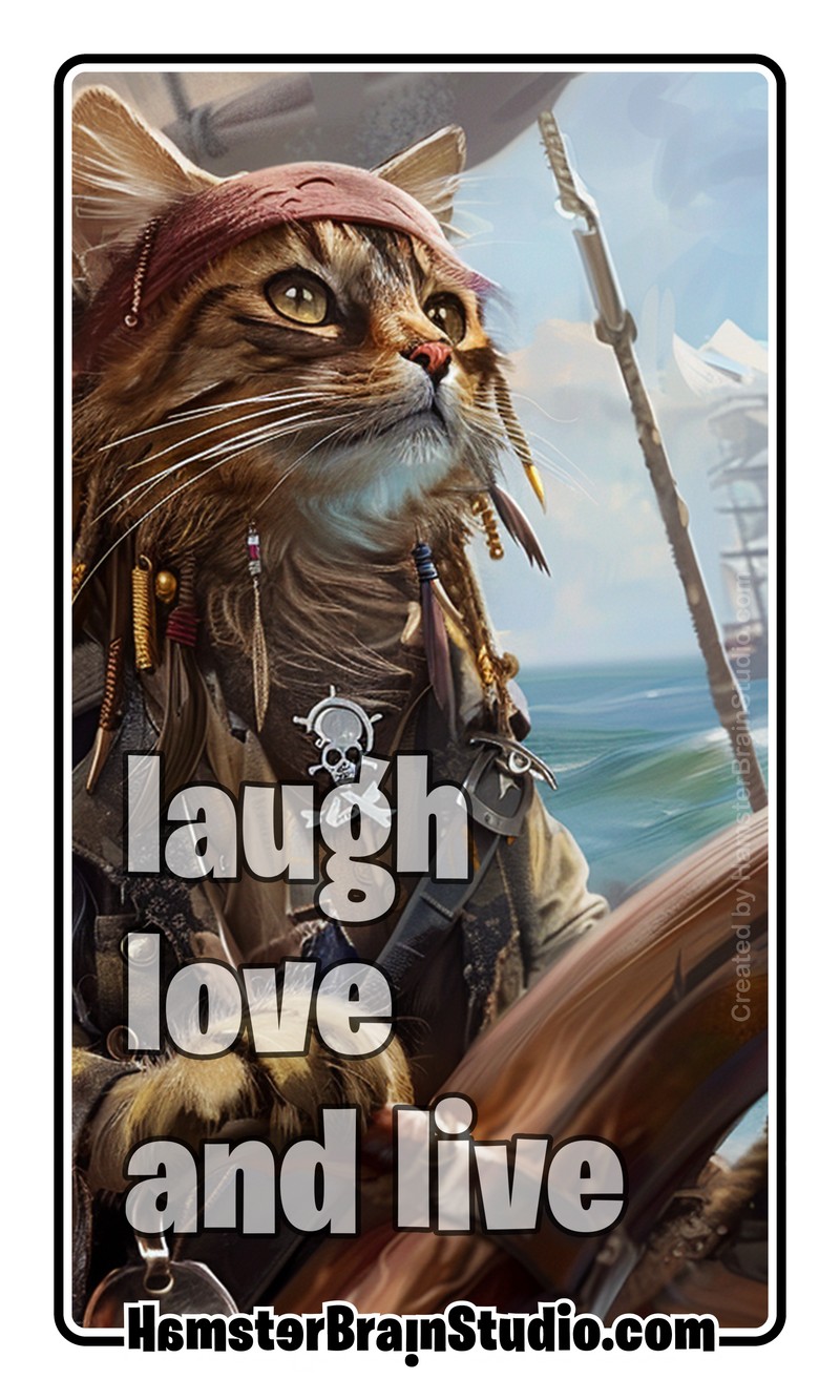 Pirate cat at sea